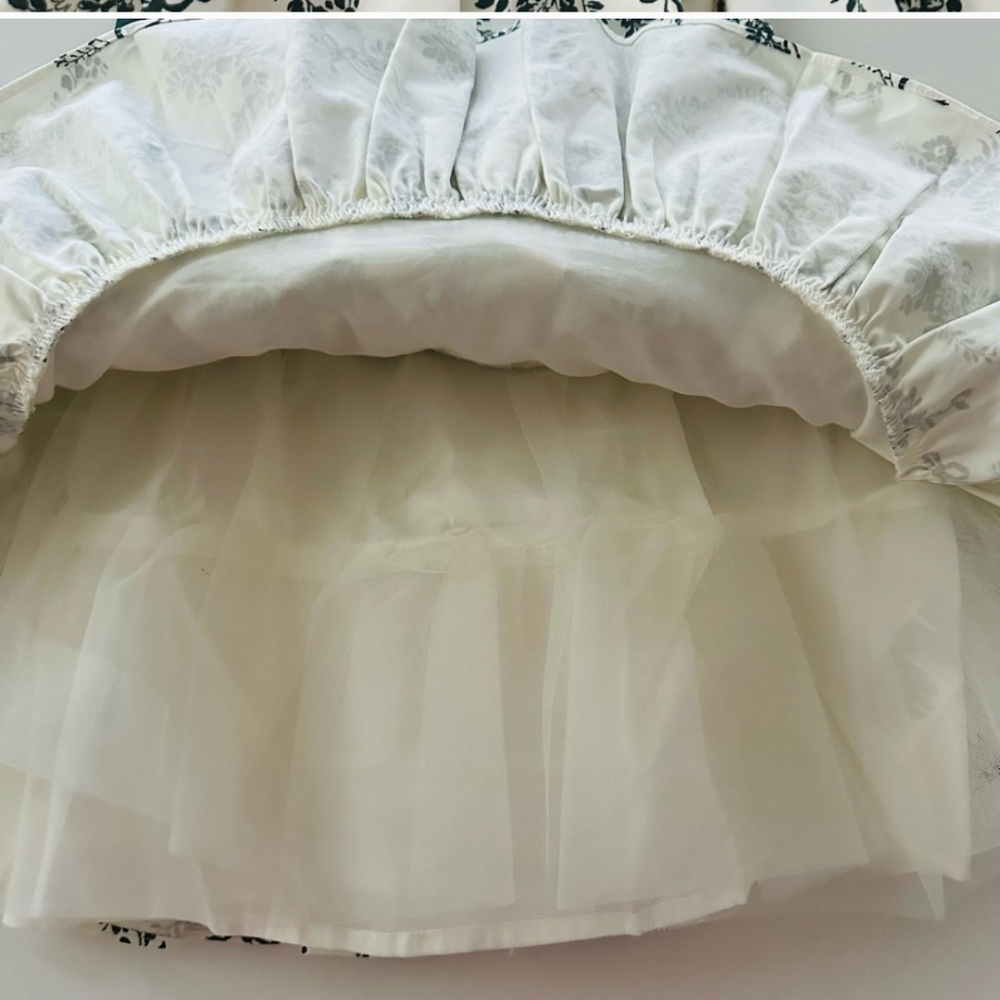 Janie and Jack Girls 6 Floral Toile Tiered Dress Holiday Edition - Picture 5 of 8